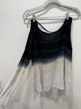 Young Fabulous & Broke Ombre Black to Cream Long-Sleeve Top